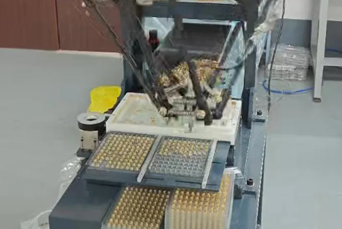 Automated Tray Loading System for RF Coaxial Connectors